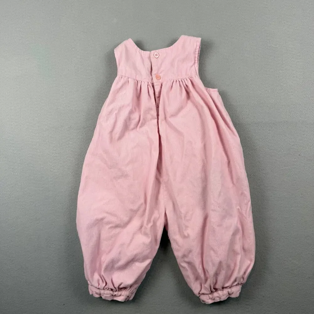VTG Children’s Place Pink Smocked Corduroy Bubble Romper 12M